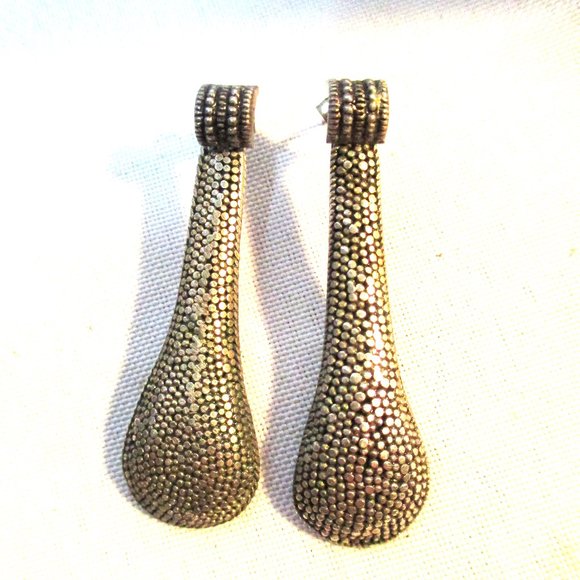 STERLING SILVER Ball Bead Pierced Earring Ethnic - Picture 1 of 5